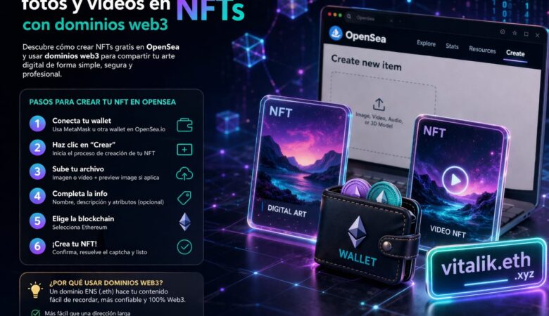NFT dominios web3: cómo convertir tus fotos y vídeos en tokens