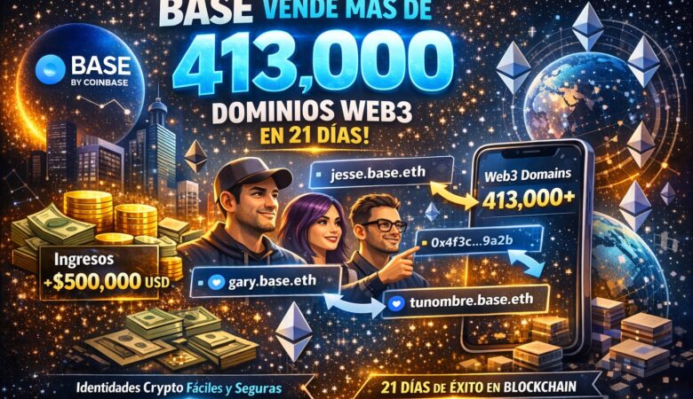 Base dominios ENS: Coinbase vende 413,000 subdominios en 21 días